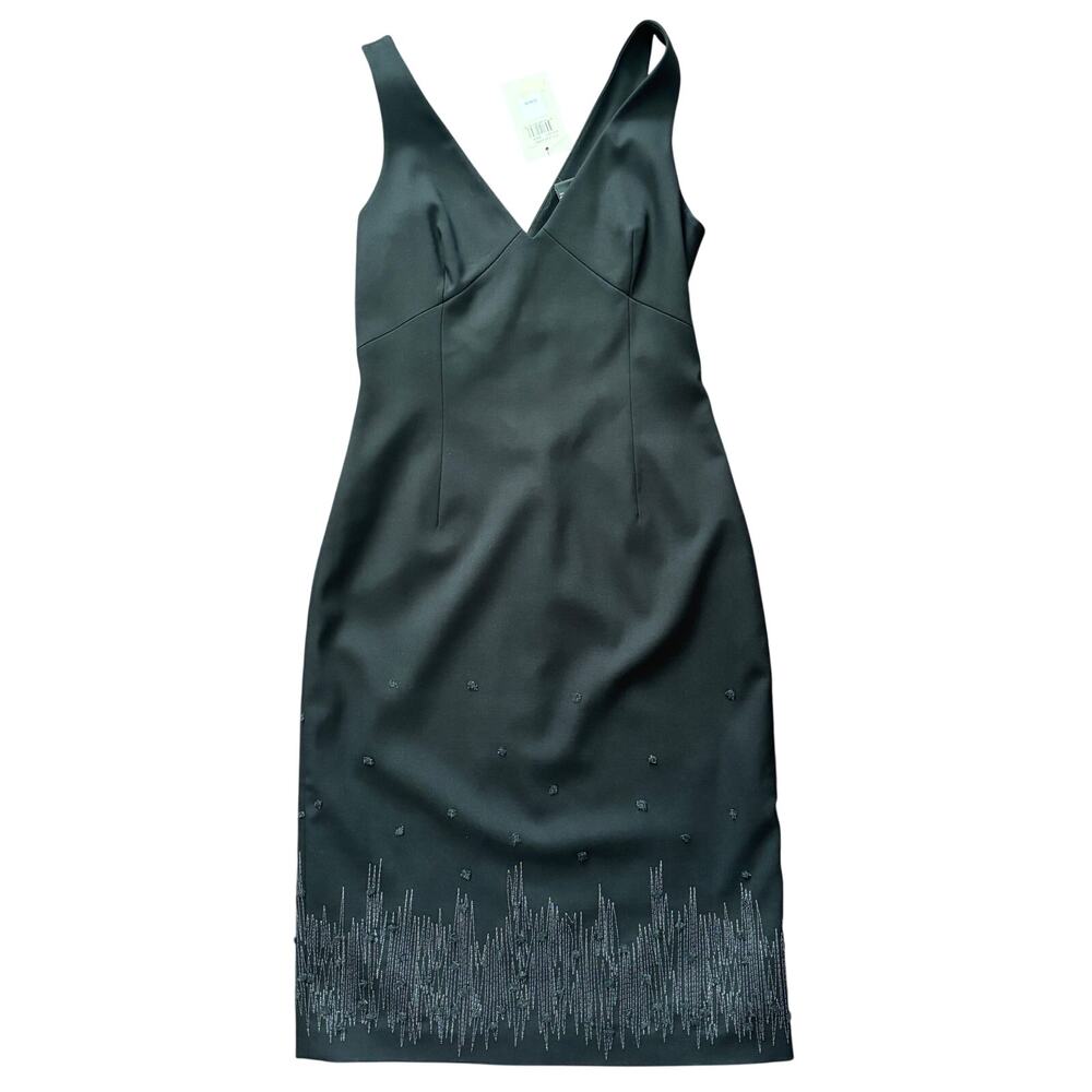BCBG Maxazria Black Cocktail Beaded Embellishment Holiday Party Dress size 6